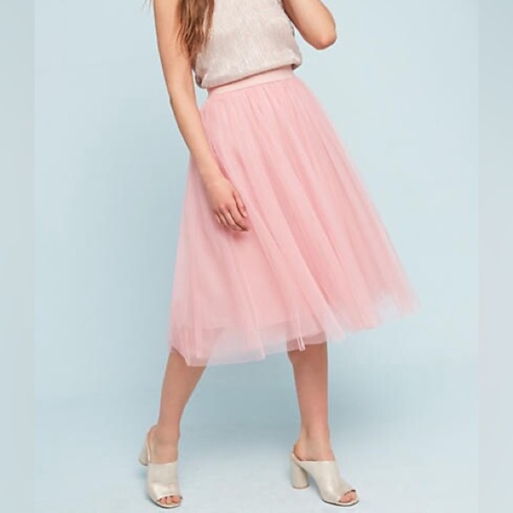 ⬇️⭐️ Bailey 44 Blush A-Line Tulle Skirt Size L